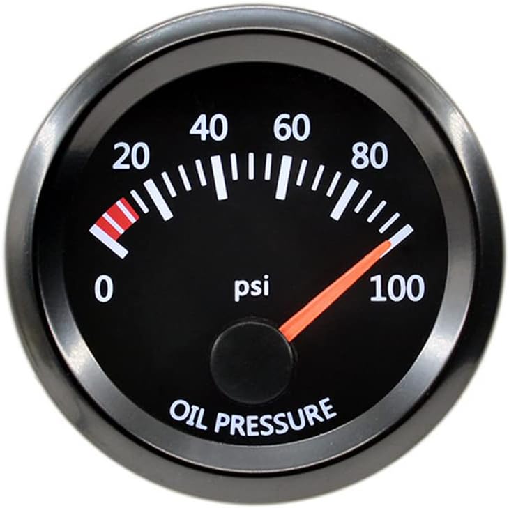 E Support Universal Car 52mm Pointer Oil Pressure Gauge Meter Kit Press PSI White LED Light Pointer Indicator Dail Display Electronic - Image 1